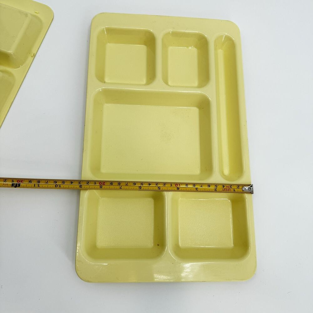 Cambro Plastic Yellow Food Trays 1596PW 6 Compartment Pair Camp Picnic Cafeteria - Picture 6 of 7